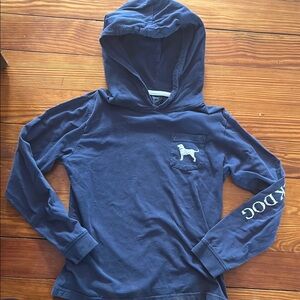 The Black dog Navy Blue Kids tshirt Hoodie with Dog Logo